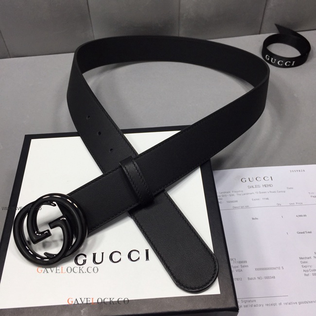 Gucci Classic Men's Belt Soft Leather w Black GG Buckle
